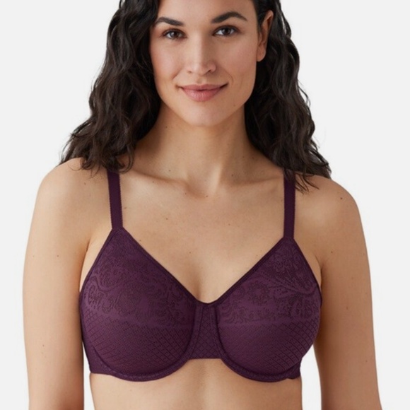 Wacoal 857210 Plum Purple Visual Effects Unlined Underwire Bra 36D Minimizer - Picture 1 of 4